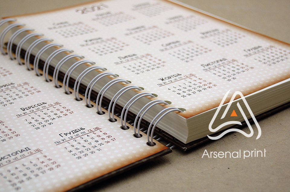 Блокнот з скріпленням на велику пружину -крок 2:1