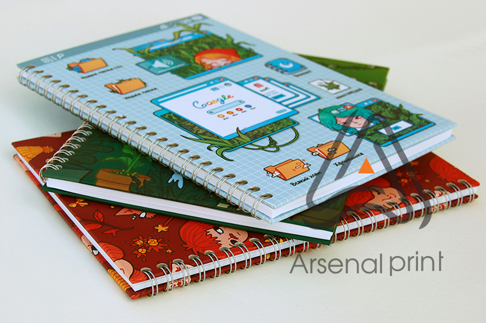 Блокнот - тверда палітурка, скріплення на пружину