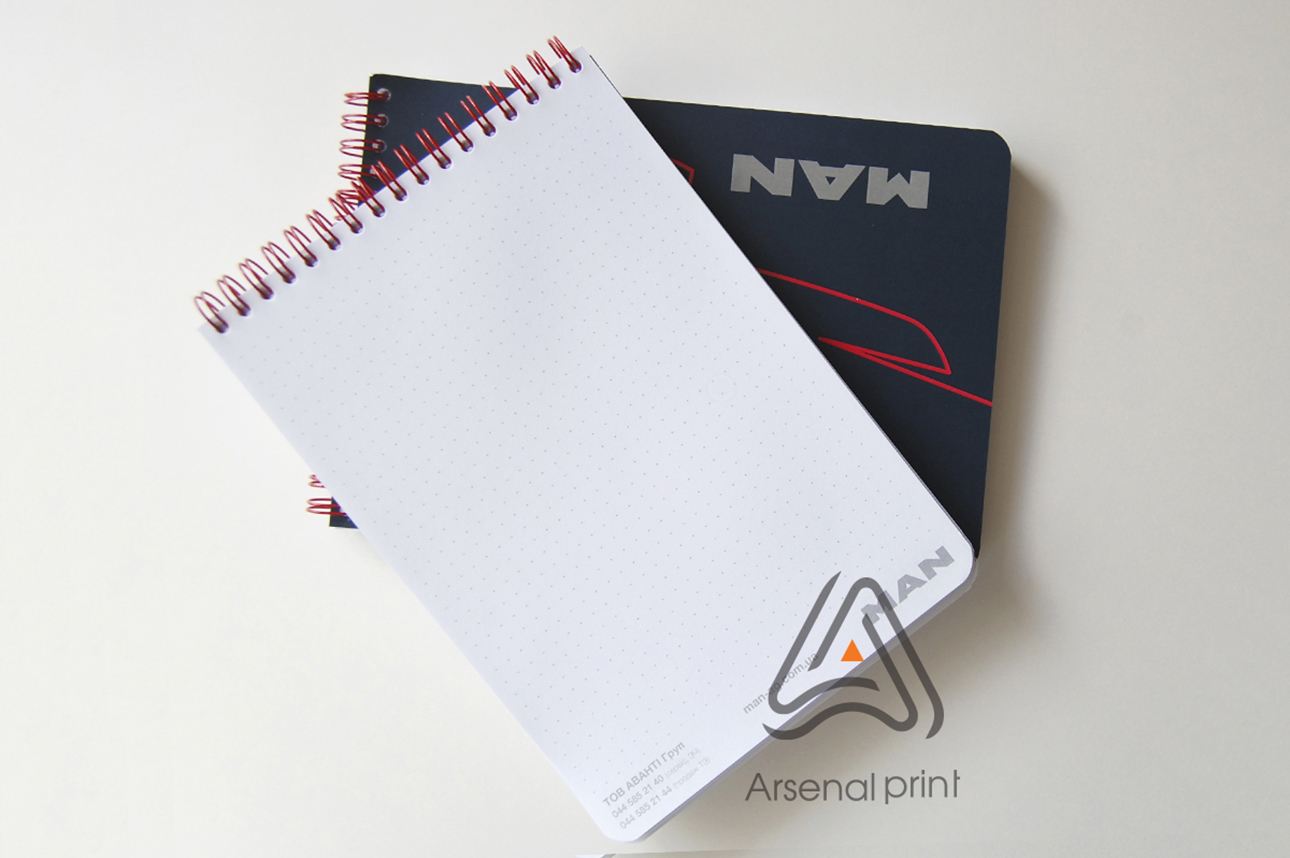 Блокноти - кольорова пружина - Замовити