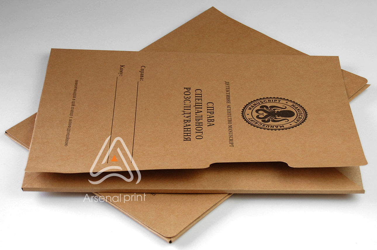 Замовити друк папки - крафт картон