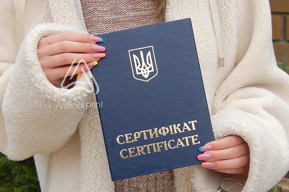 Замовити обкладинку на сертифікат